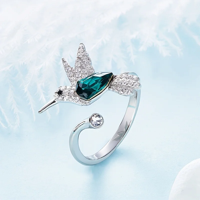 Adjustable Hummingbird Ring Womens Ring