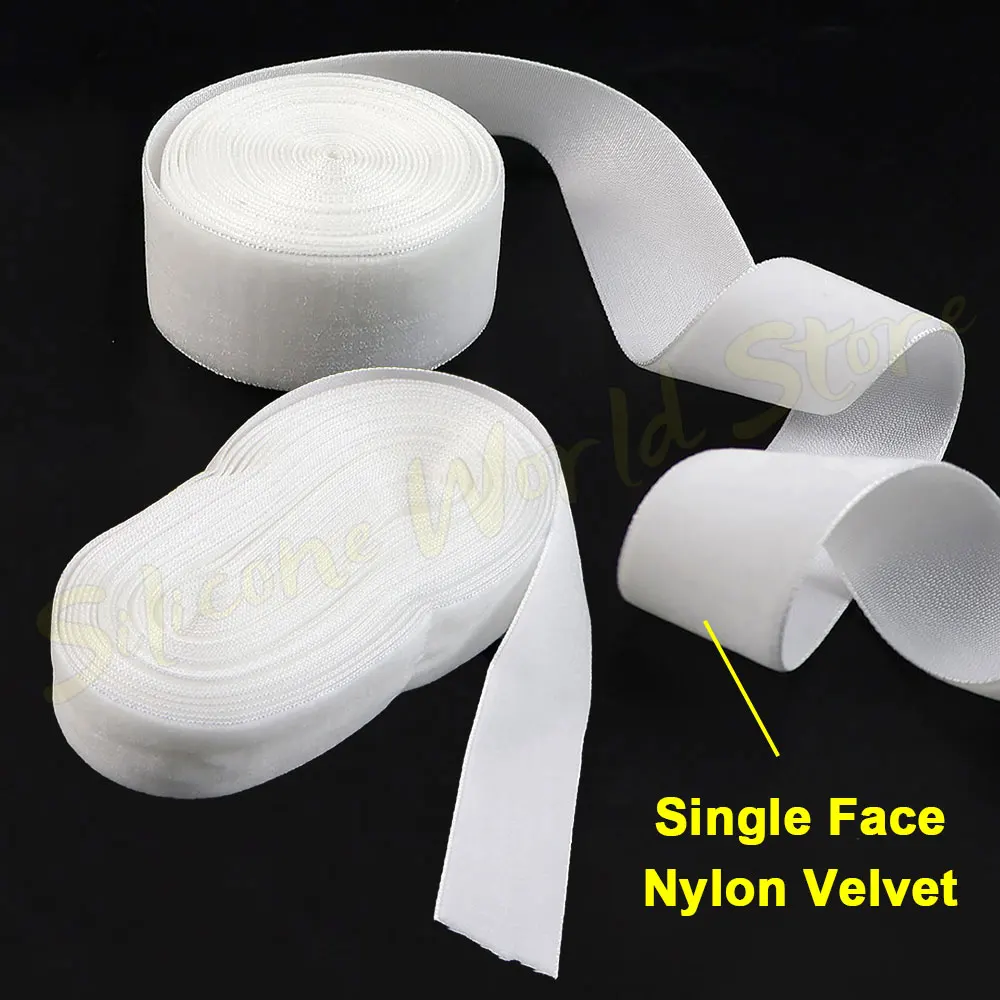 Silicone World White 25MM Single Face Velvet Ribbon Nylon Tape DIY Handmade Gift Bouquet Wrapping Supplies Party Home Decoration