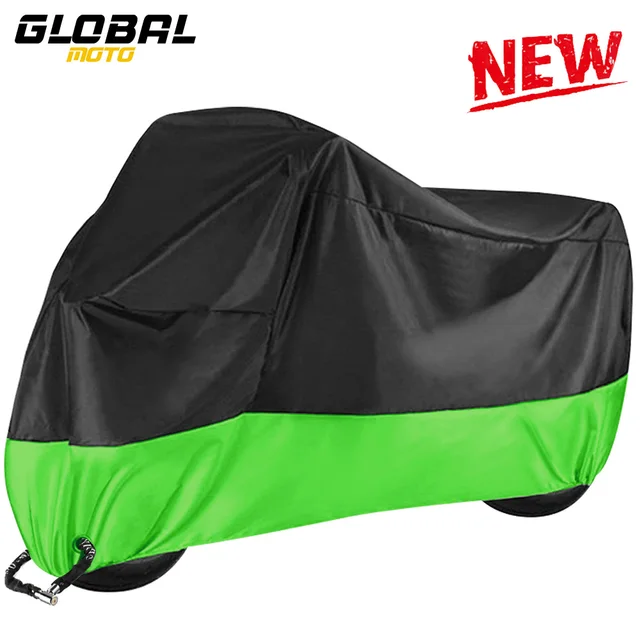 New Motorcycle Cover Outdoor Waterproof UV Sun Protector Scooter All Season Bike Motorcycle Accessories Rain Dust Proof Covers Z001 Green
