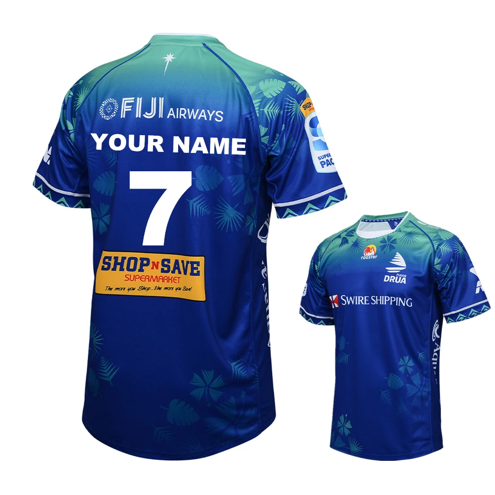 thumbnail image 1 of Camiseta de rugby Fiji Drua de nuevo estilo, camiseta de rugby Fiji local y visitante 2024, camiseta de entrenamiento, nombre y número personalizados, 1 of 4