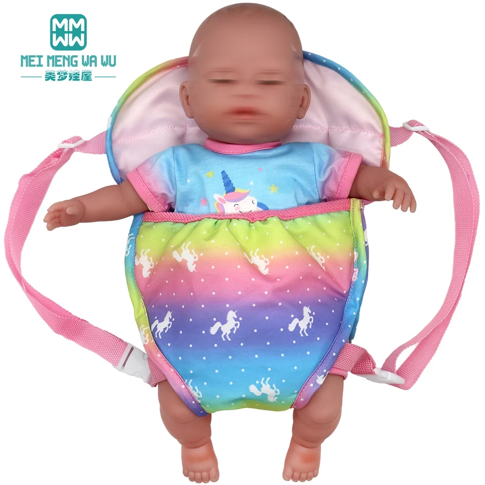Doll accessories for 15-17inch new born doll backpack seat towel blanket Toy diaper baby Panties bag 6