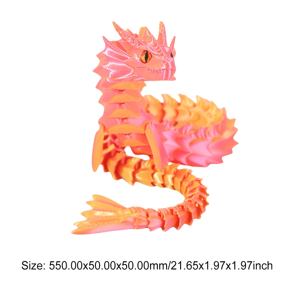 3D Printed Sea Dragon Articulated Dragon Fidget Toy 3D Printed Mythical Desktop Decorations
