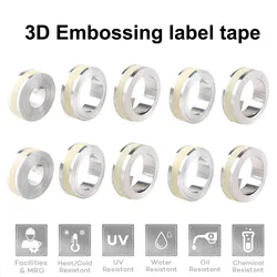 10Rolls 32500 35800 31000 12mm Metal Tape Non-Adhesive/Adhesive stainless steel/Aluminum 3D Embossing tape for DYMO Rhino M1011