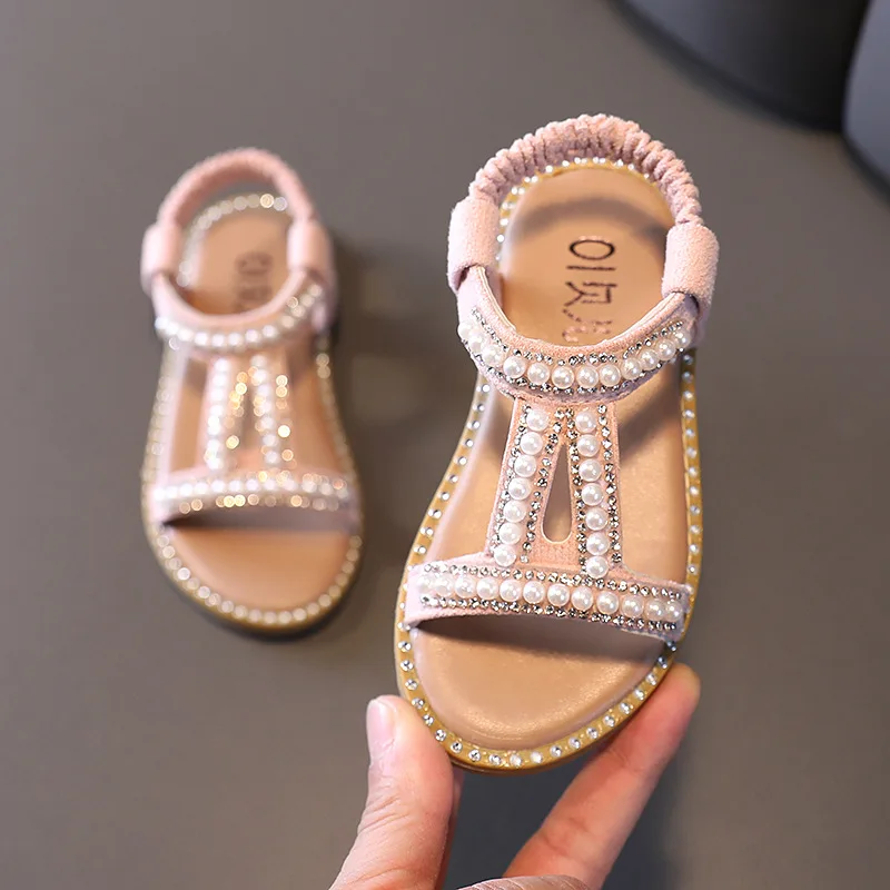 Sandalias Verano Niña Sandalias De Verano Para Niños Con Perlas Suela  Antideslizante Talla 27 Material PU Sandalias Blancas Niña