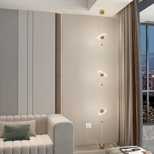 Oro de lujo dormitorio cabecera piso luces esquina alto techo lámparas  colgantes para sala Hotel LED illaire caliente Luz - AliExpress