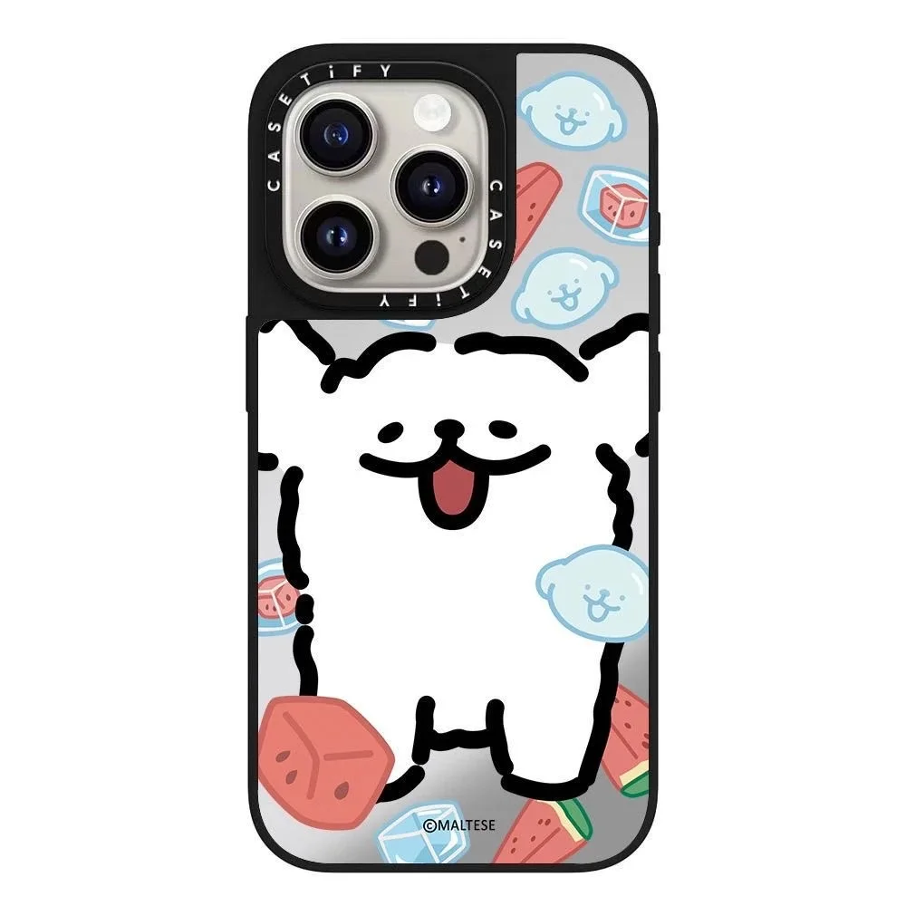Cute Line Dog Cartoon Mirror Phone Case