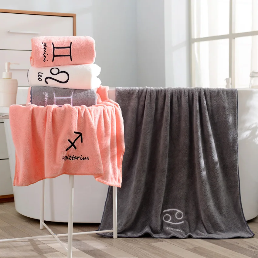 12 Constellations Soft Towel Set Letters Embroideried Face Bath Towels Large Strong Absorbent for Adults Kids serviette de bain bath towels cotton towel cotton face towels