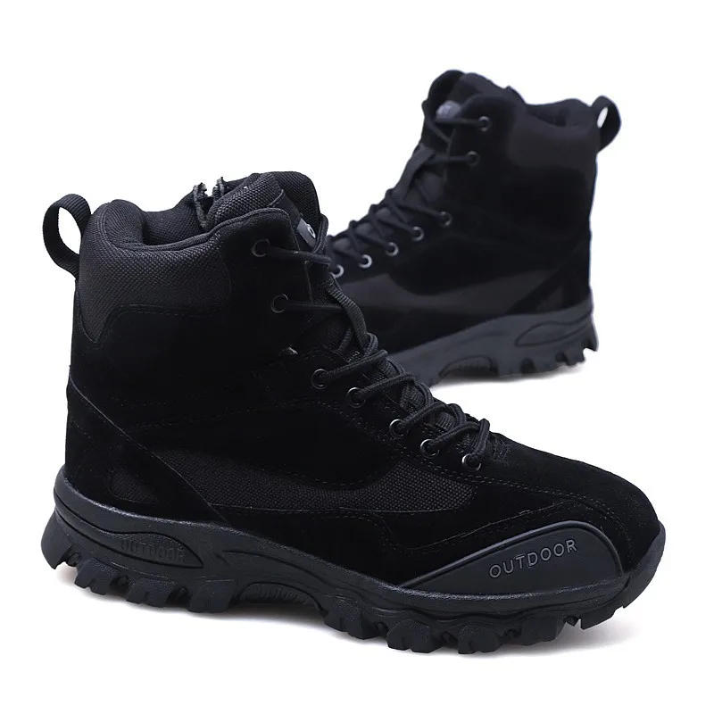 Botas militares de combate para hombre, calzado de cuero genuino, para caza, Camping y montañismo, para invierno, Shoes443 - AliExpress Calzado