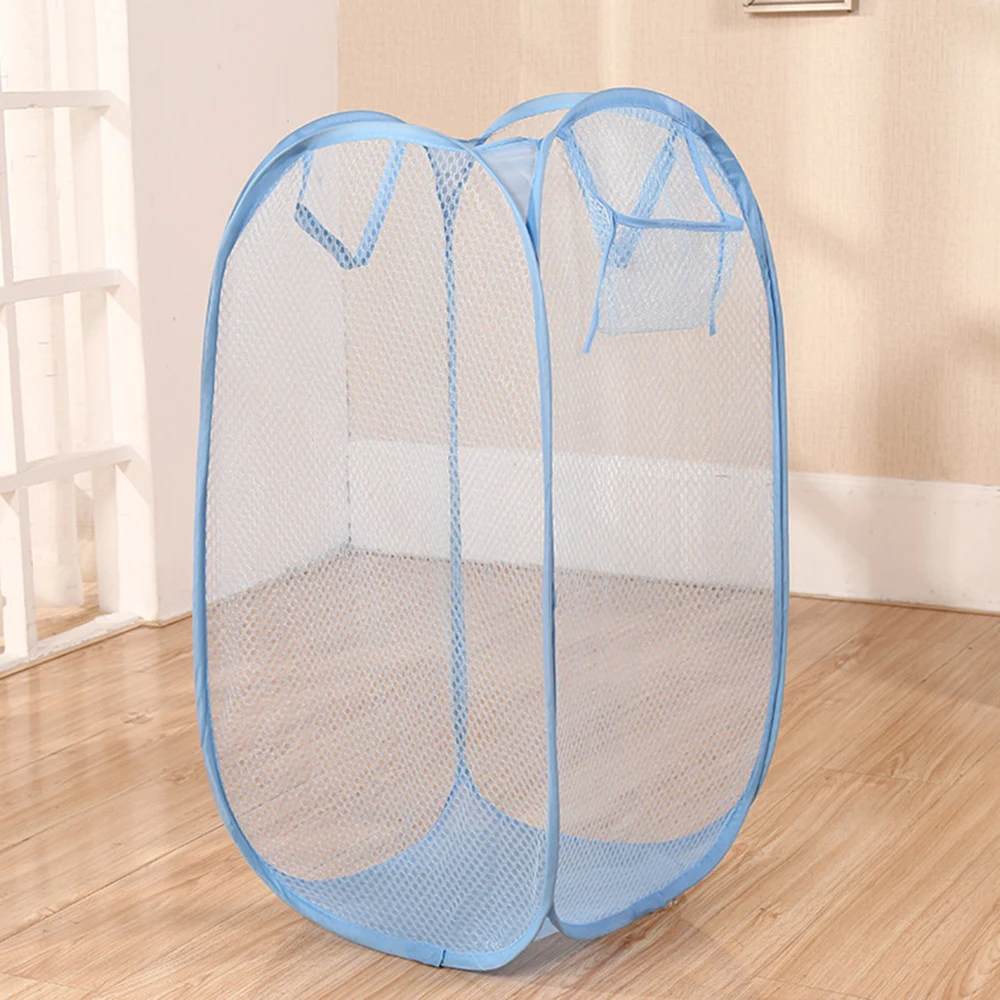 Breathable Foldable Mesh Laundry Basket - Large Capacity