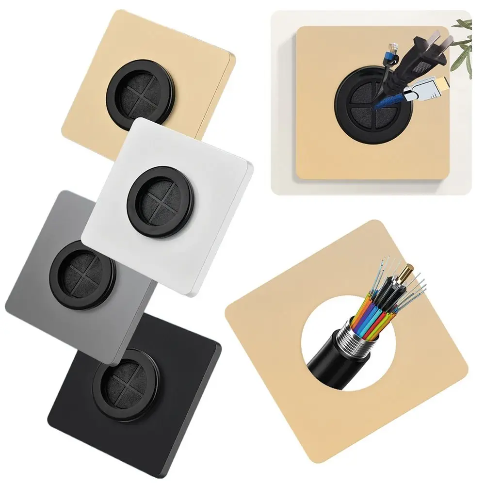 86Type Wall Blank Panel With Outlet Hole With Rubber Pad Cable Socket Panel Cable Organizer Storage Network,access panel