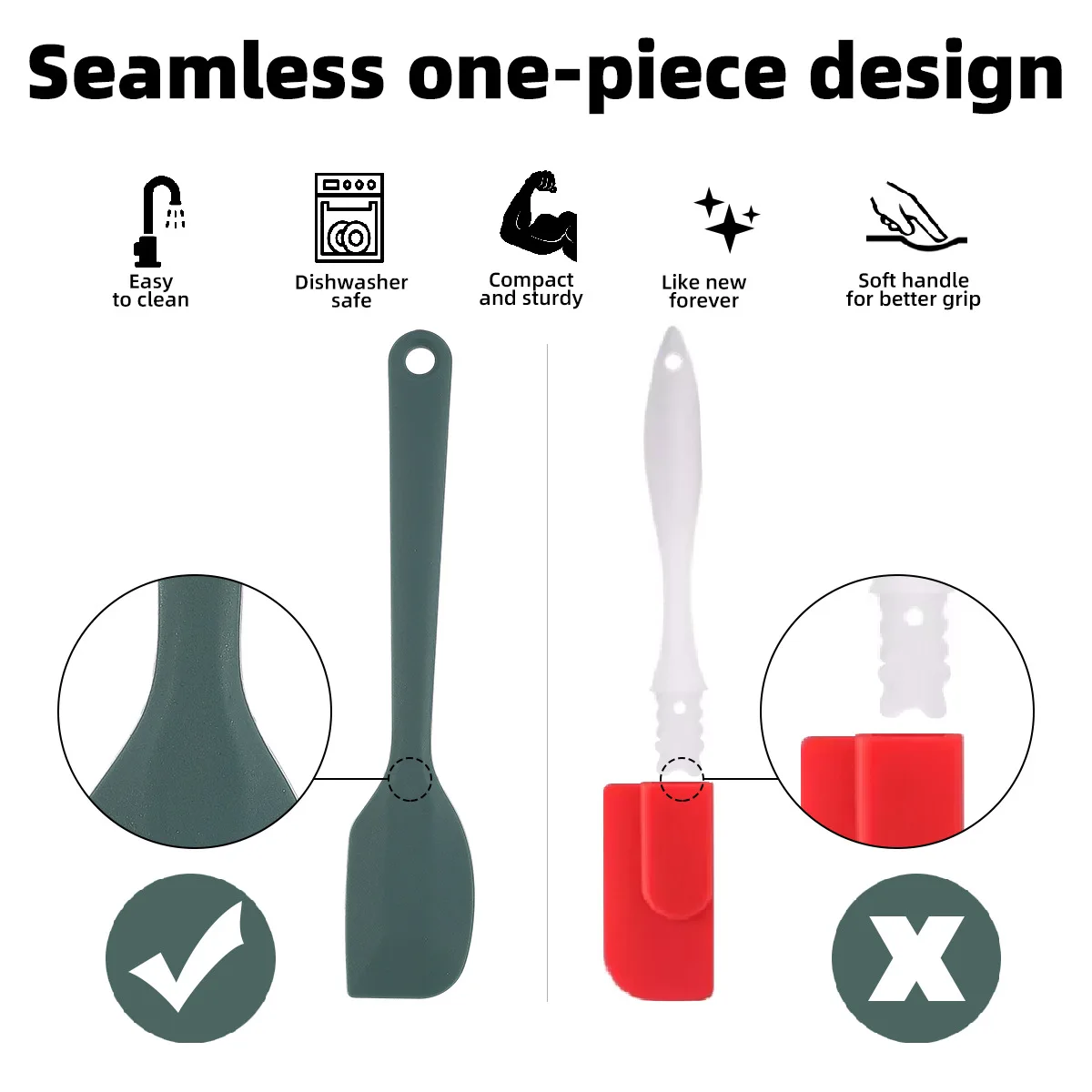 Silicone Spatula Cream Spatula Silicone Scraper Cake Scraper Cake Spatula Kitchen Spatula Silicone Cookware Basting Pastry Brush 6-piece 9-piece Silicone Baking Set