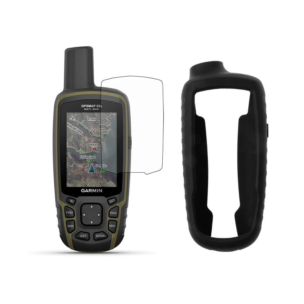 Silicone Protect Case + Screen Protector Shield Film for Garmin GPSMAP 64X 64SX 64SCX 64ST 64S 65 65SR 65S 65ST 62 62SC 62ST 63