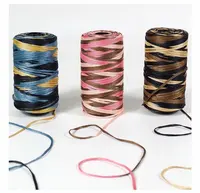 100g/Hand Woven Hollow Thread for Flat Ribbon Mercerized Ice Silk Hook Shoes Crochet Yarn Satin Designed Blended Fancy Yarn DIY 1