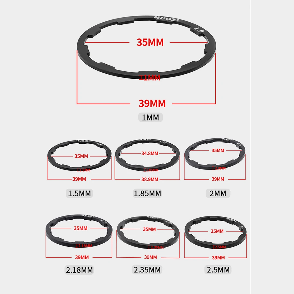 Set Di 5 Rondelle Per Movimento Centrale Bicicletta – Lega Di Alluminio, Spessori 1/2/3 Mm, Per Cassetta Speed E MTB