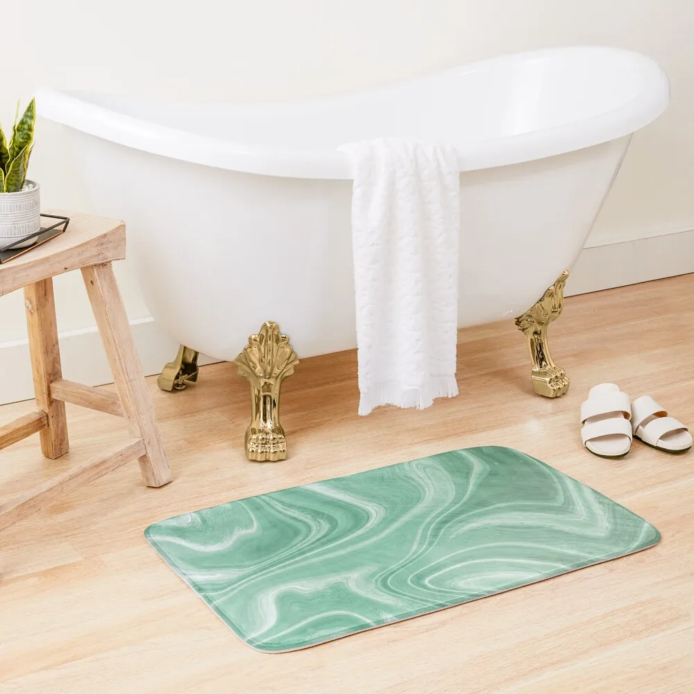 

Seafoam Green Swirl Marble Bath Mat Sleeping Room Rugs Front Door DoorFor The Door Carpet Carpet Carpet Non-Slip Pad Mat