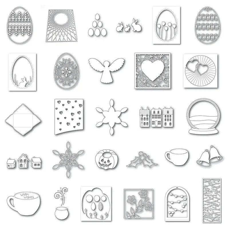 

Новинка, лидер продаж, Рождественская, Пасхальная рамка для детской чашки с колокольчиком и другими элементами рисунка, металлическая обрезка, книга