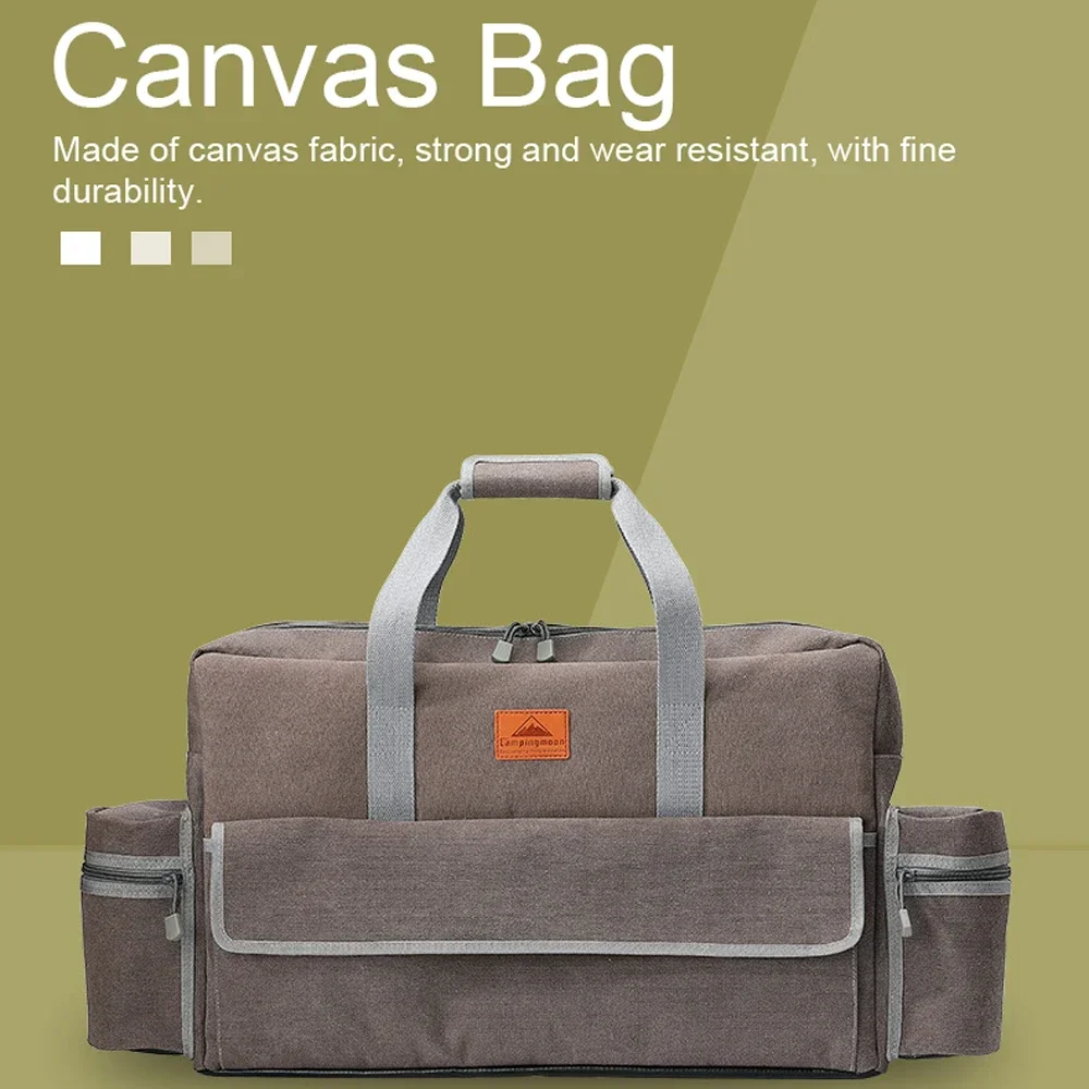 

Large Capacity Canvas Bag Picnic Tools Tableware Storage Pack Outdoor Camping Double Heads Furnace Carrying Handbags