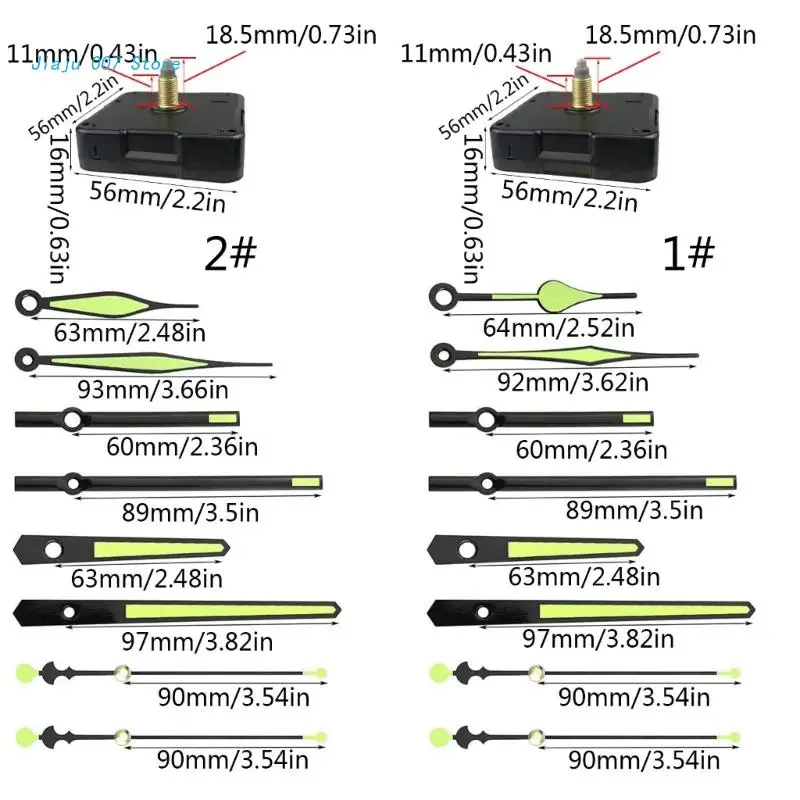 Clock Mechanism Quartz Clock Mechanism Clock Parts Plastics Clock Mechanism Silent Quartz Clock Movement Machine Wall Hands Pointers Repair Tools Set Fluorescent color