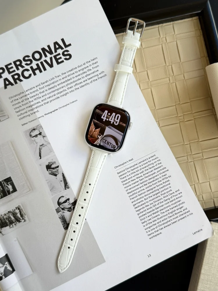 لامعة حلقة من جلد ل iWatch الترا 11 10 9 8 7 6 5 S...