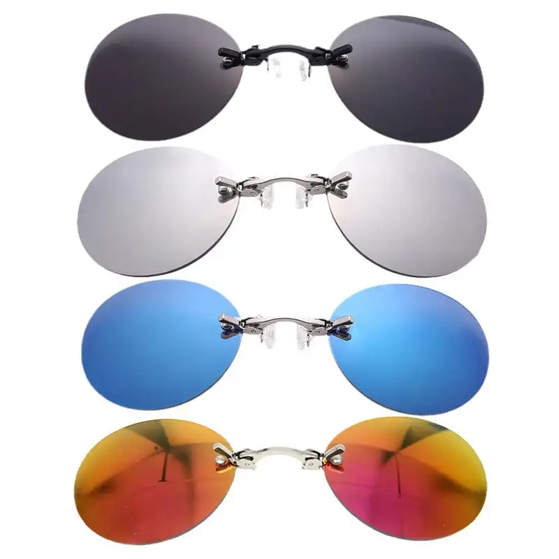 4Colors Clip On Nose Glasses Round Rimless Matrix Morpheus Sunglasses Mini Frameless Vintage Men Eyeglasses - Image 2