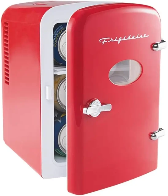 Frigidaire EFMIS129-RED Mini Portable Compact Personal Fridge Cooler, 1  Gallons, 6 Cans