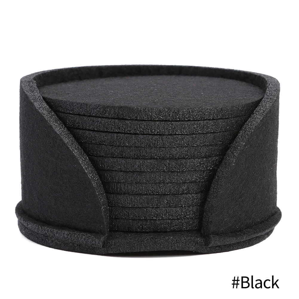11-Piece Felt Coaster Set - Heat Resistant Table Protector Mats