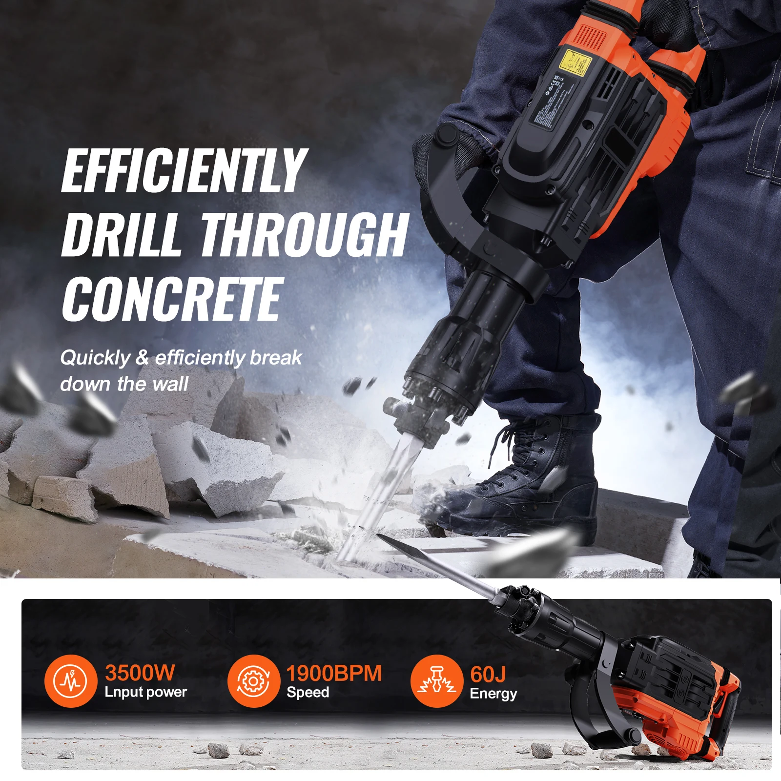 Electric Concrete Breaker Heavy Duty Jack Hammer