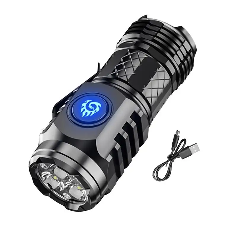 

High Lumens Mini Flashlight 5 Modes Rechargeable Led Bright Camping Pocket Flashlight Tiny Handheld Flashlight Hiking Must-haves