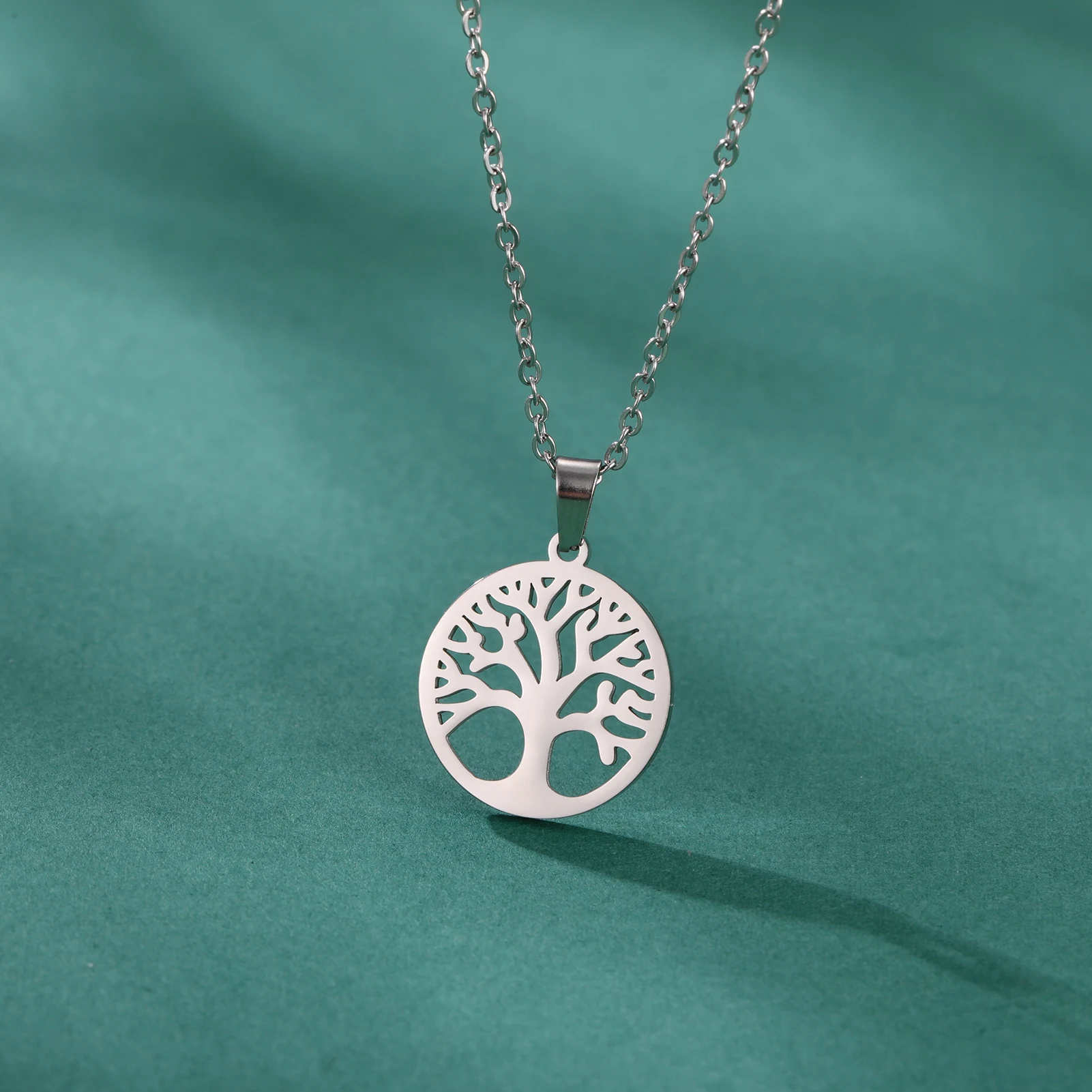 Collana Uomo Donna Con Albero Della Vita E Zirconi, In Acciaio Inox, Regolabile 48-53 Cm, Significato Spirituale - 3
