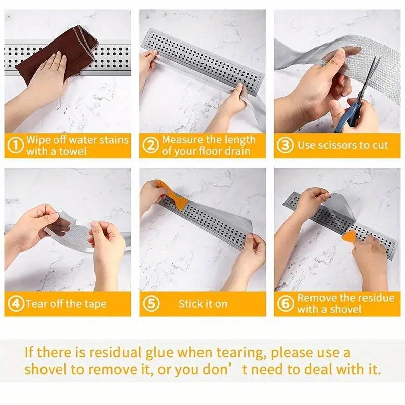 1~3Roll self-adhesive floor drain sticker cutable shower drain hair catcher disposable mesh sink strainer filter screen