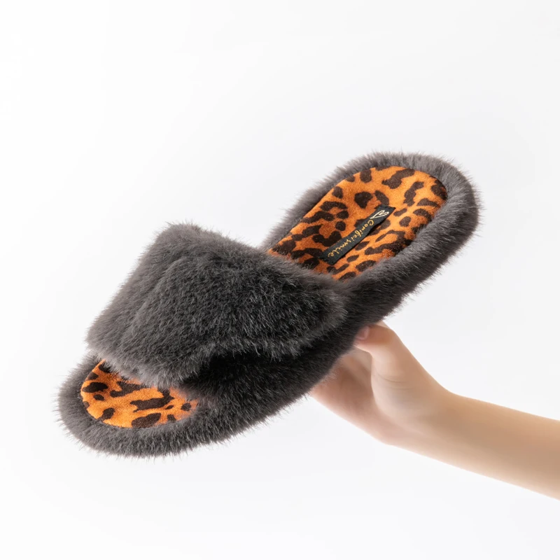 Womens Fuzzy Slippers Memory Foam Cotton Indoor Shoes