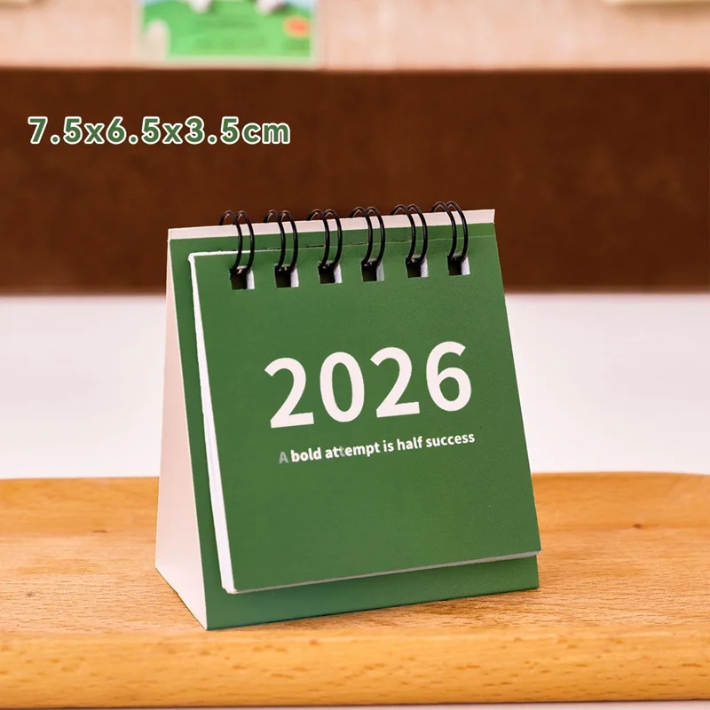 2026 미니 심플 캘린더 소형 책상 캘린더 창의적인 코일 캘린더 플래너 데스크탑 장식 사무용품 선물용
