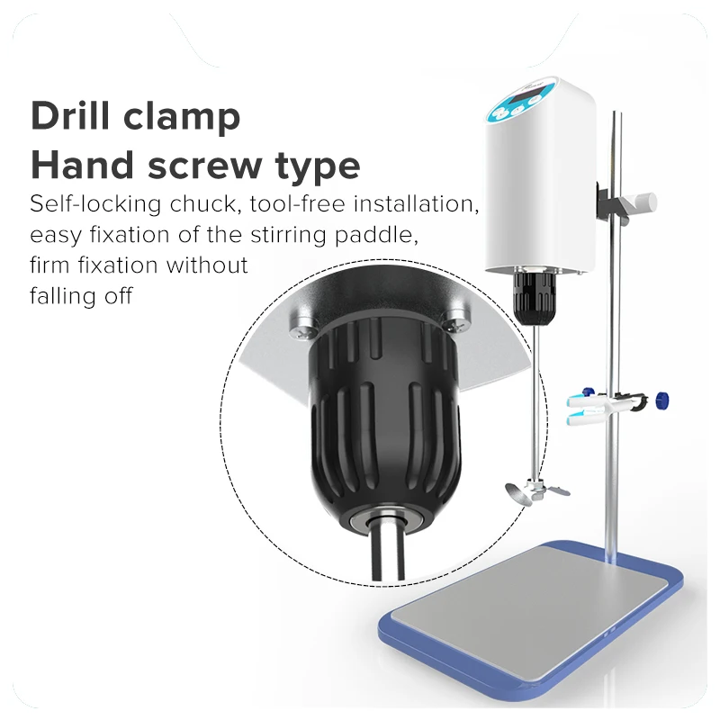 WINUS Lab Stirrers, 40L Lab Electric Overhead Stirrer Digital Display Lab  Mixer Speed Adjustable Top-Mounted Electric Mixer Digital Display Agitator