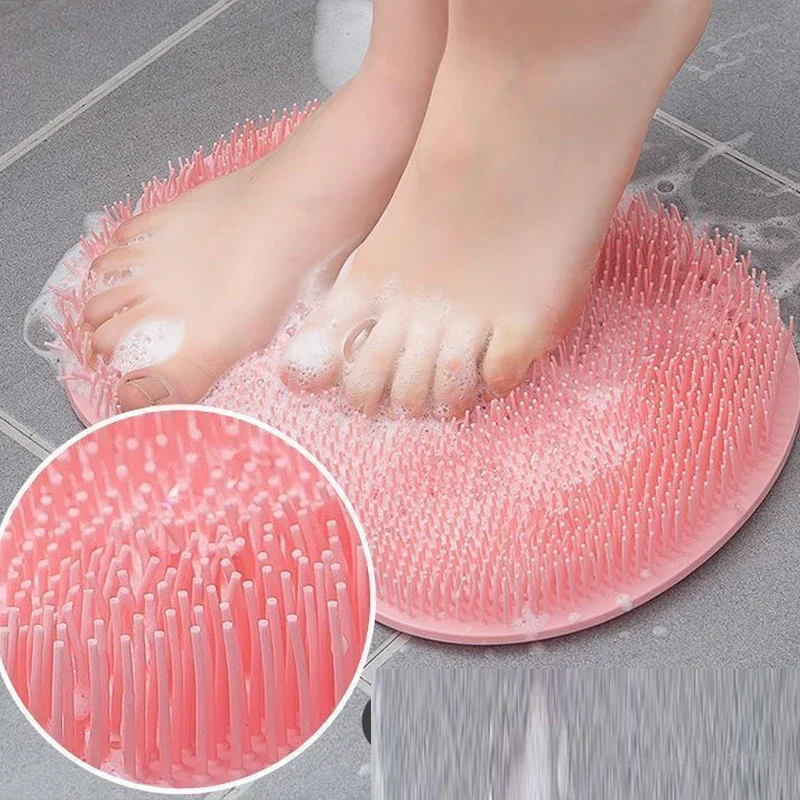 Silicone Multifunctional Feet Massaging Pad, Household Bathroom Bottom, Suction Cup Non Slip Floor Bath Mat Back Rub Pad 21x28cm