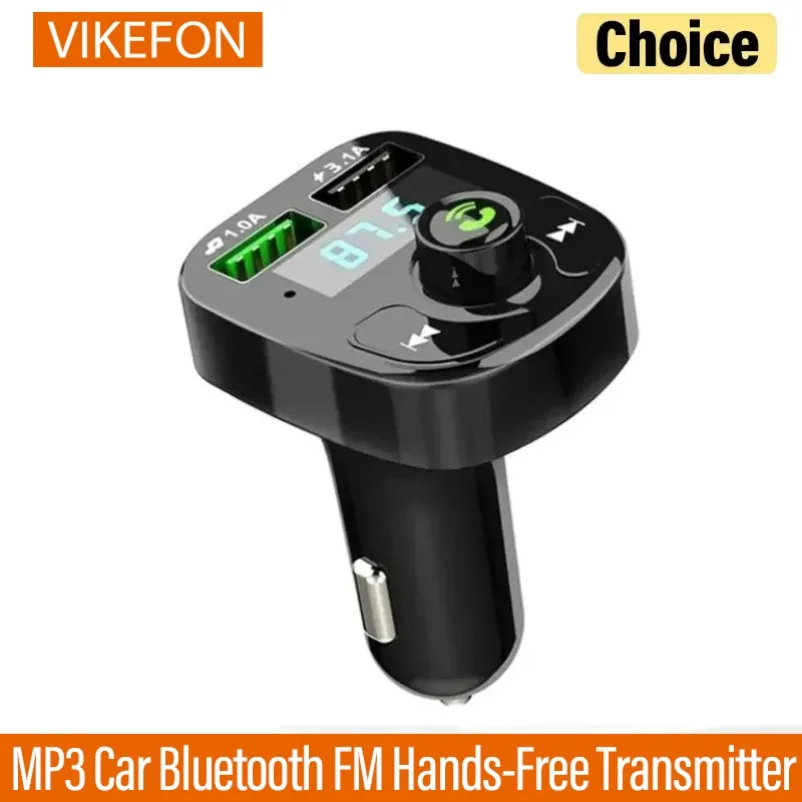 VIKEFON Car Bluetooth 5.0 LED USB Car Charger