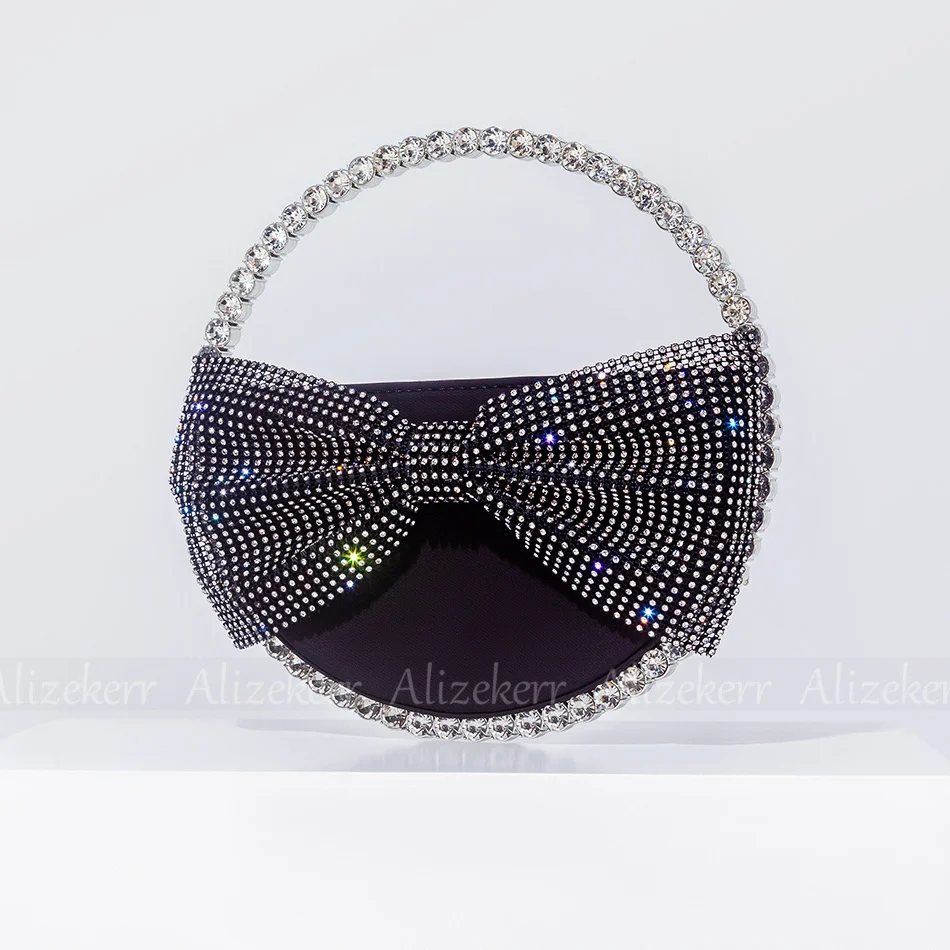 Diamond Circular Bow Sleeping Bag For Women's New Party Shining Crystal And Handbag Designer High Quality Luxury Wallet
