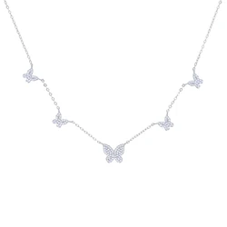 Elegant Heart Charm Pendant Necklace - Gold & Silver Cz Paved Choker - 35 with 10cm (N699 - Silver)