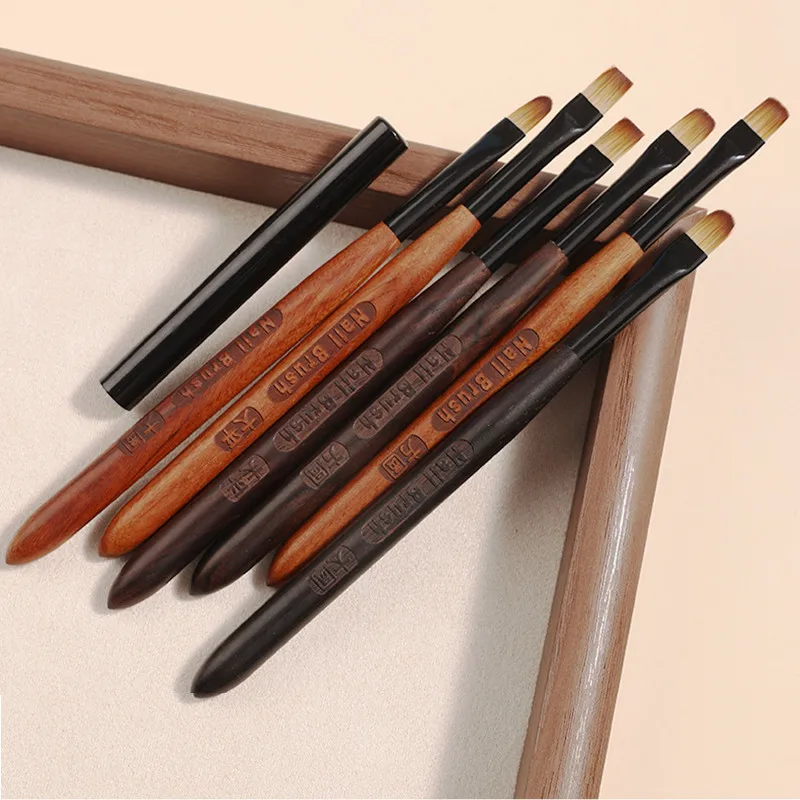 1PC Acrylic Nail Brush Pen for Powder Manicure Round Wood Handle Gel Builder Brushes Tools 4