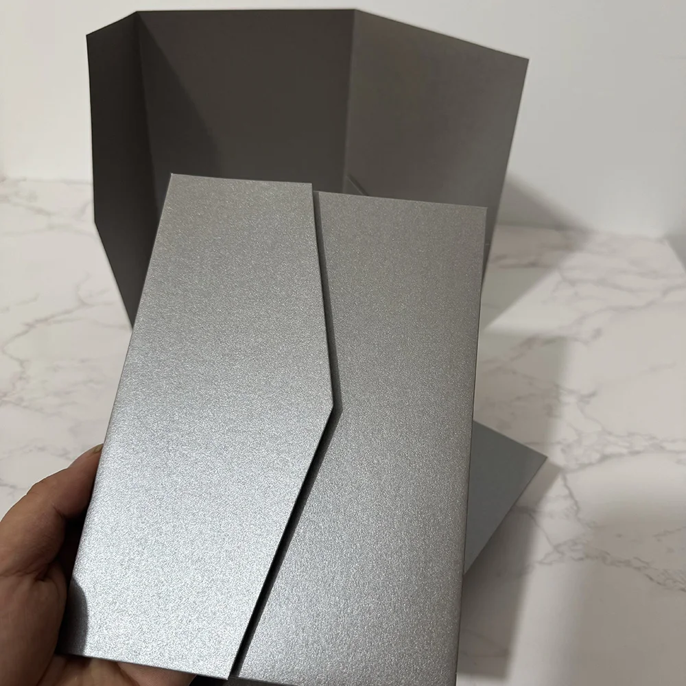 25pcs Blank Pocketfold Card Invitation DIY wedding paper envelope，Matcha Green