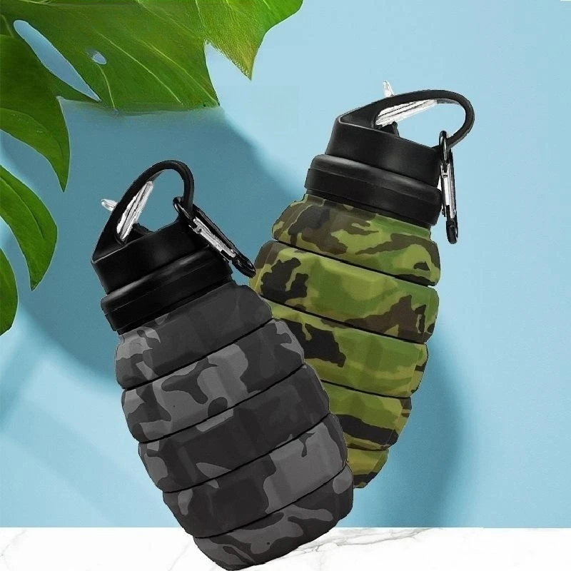 

Plastic Water Bottle Food Grade Silicone Cycling Sports Water Bottle Retractable High Temperature Resistant Water Bottle