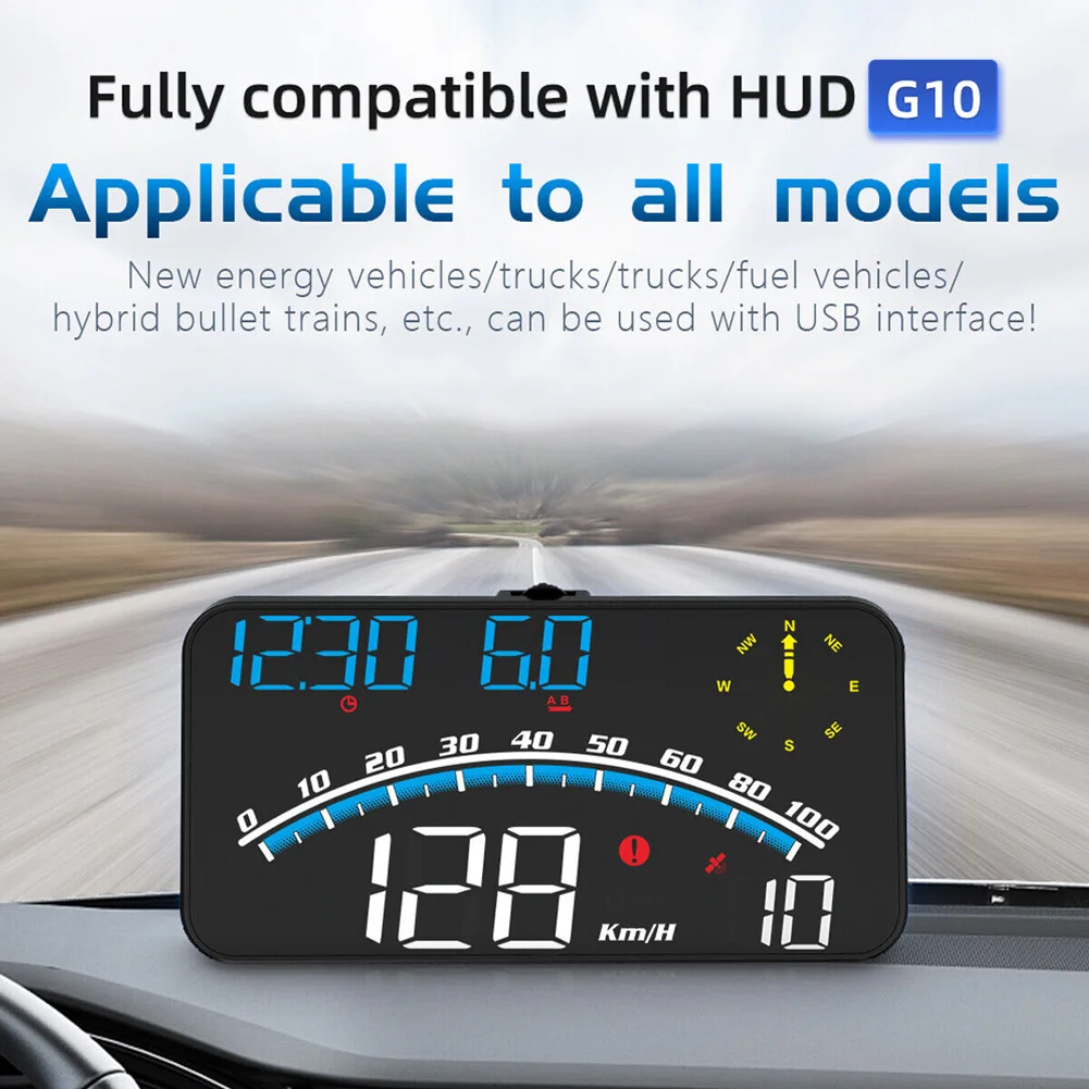 LED HEAD-UP Display GPS OBD 2 HUD Digital Speedometer Km/H or MPH
