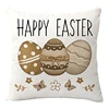 4PCS Easter Pillowcase Farmhouse Home Decor Cushion Cover Cute Bunny Eggs Printed Linen Back Cushion Cover Happy Easter Decor 5