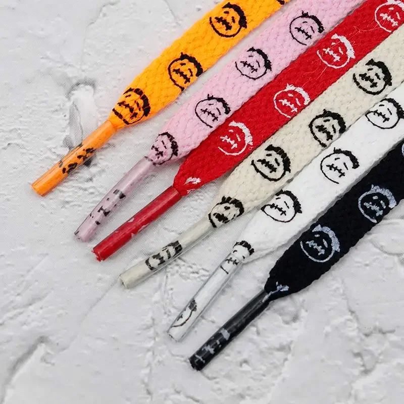 Premium gedruckt Travis Hüfte Grimasse Brief Design 8mm flache Schnürsenkel Schnürsenkel Männer perfekt für Jumpman 1 Airforce 11 af Turnschuhe