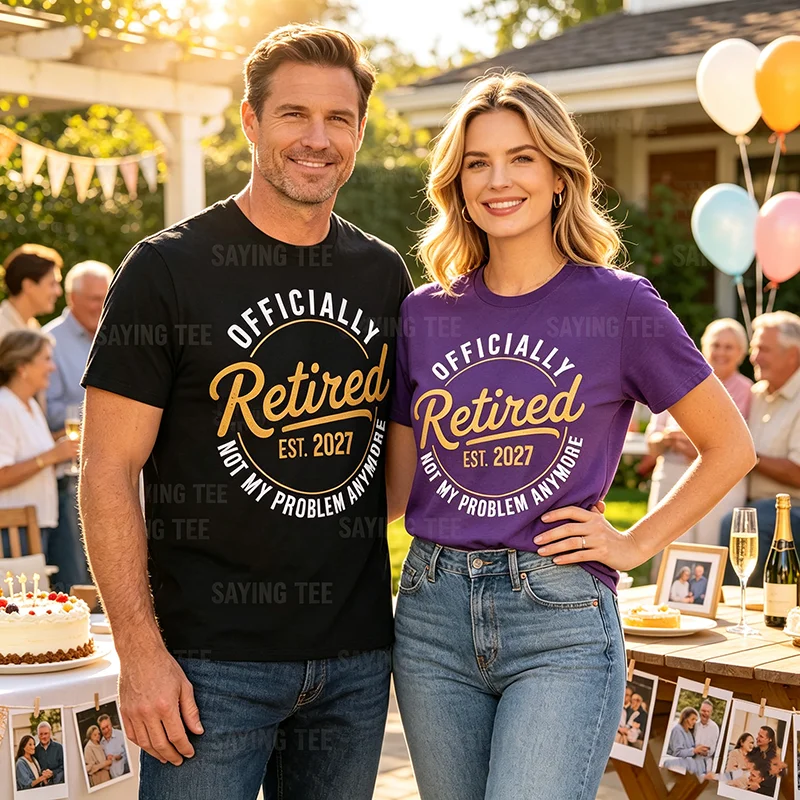 Ruhestand 2027, nicht mehr mein Problem – Vintage-T-Shirt mit lustigem Humor, aufgedrucktem Spruch, ideal als Geschenk zum Ruhestand für Opa oder Papa.