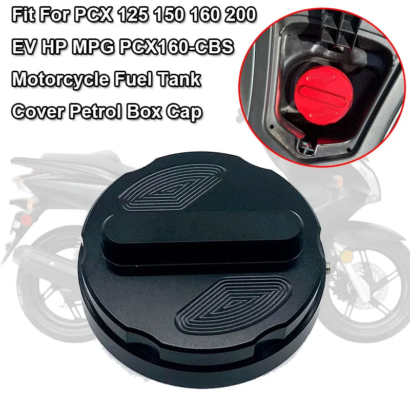 PCX Motorrad Tankdeckel Benzin Box Kappe CNC Aluminium Zubehör für Honda  PCX 125 150 160 200 EV HP MPG PCX160-CBS 18-21