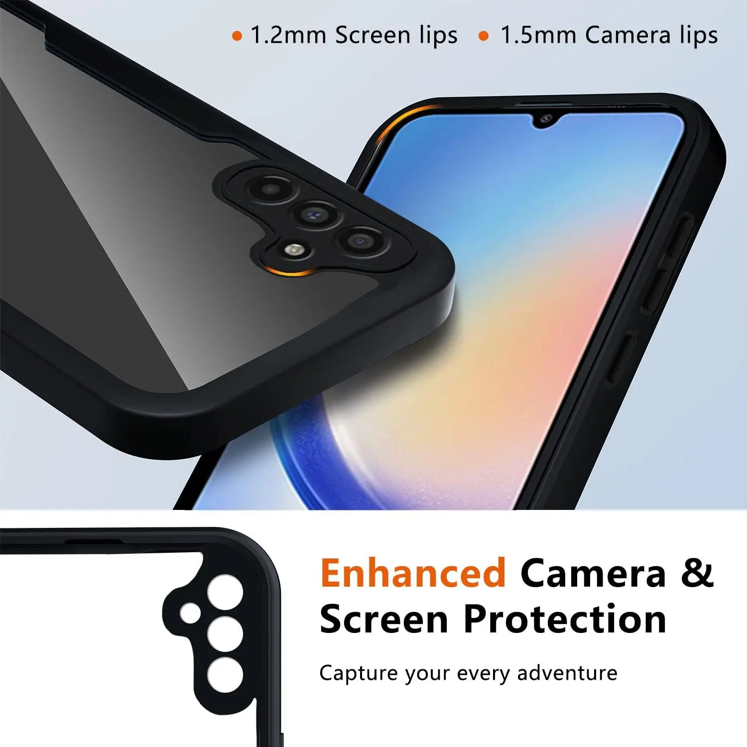 Kotelo Samsung Galaxy A54 A34 A24 A14 A04s A15 5G A05S 360 Degree Full Protect nestemäinen silikonikuori_voghion.com