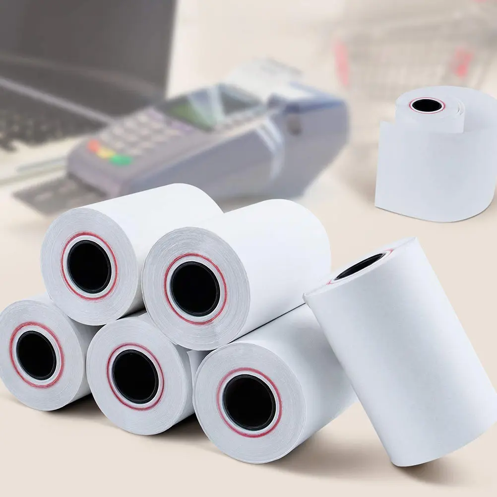 모든 미니 무 잉크 무선 열 POS 영수증 빌 프린터 용지 롤 용 80 롤 7x30MM 열 영수증 용지
