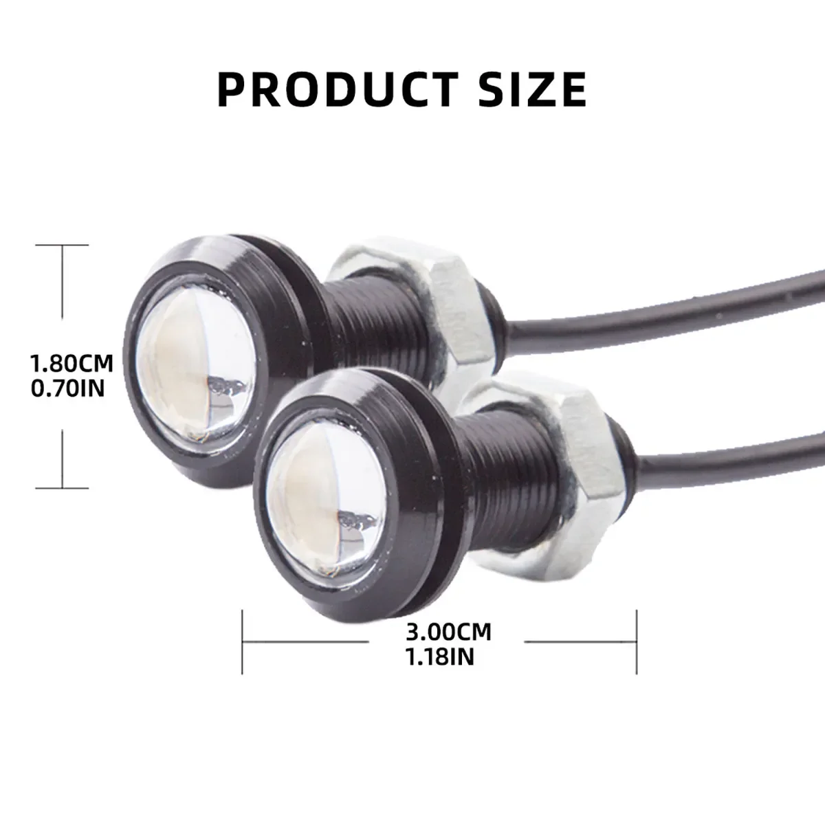 Led daytime running lights 4Pcs/Lot 18MM eagle eye for motorcycle car signal fog lamp auto accessories