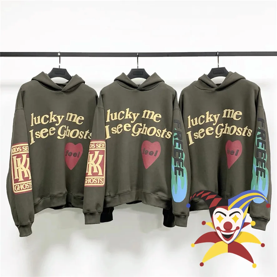 

Oversize Lucky Me I See Ghosts Hoodie Men Women Puff Print Kanye West Hoodie Kids See Ghosts Sweatshirts Pullovers