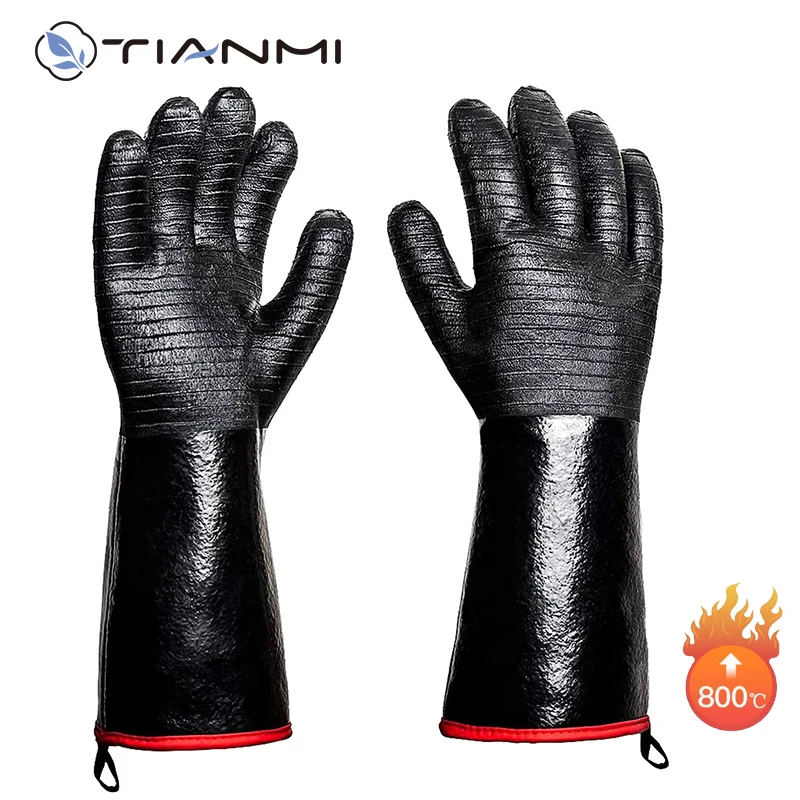 TIANMI BBQ Gloves Heat Resistant Gloves Baking Sheet Firewood for Grill